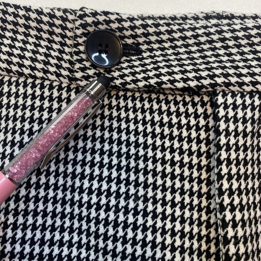 Maeve by Anthropologie Houndstooth Wide-Leg Pants Black & White Size 4 Tall - Picture 8 of 16